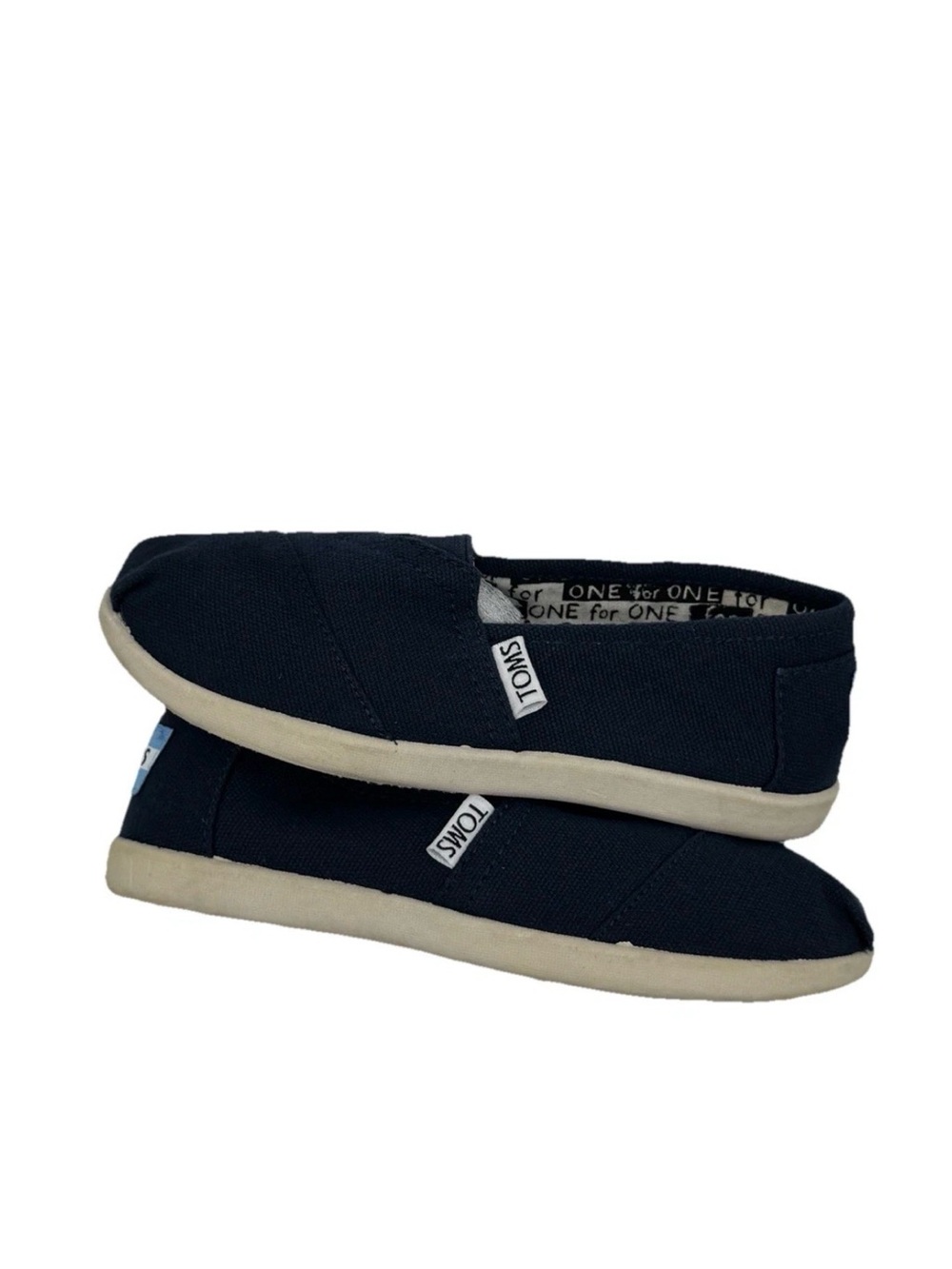 Toms Kids Black Canvas Slip-On Moccasins